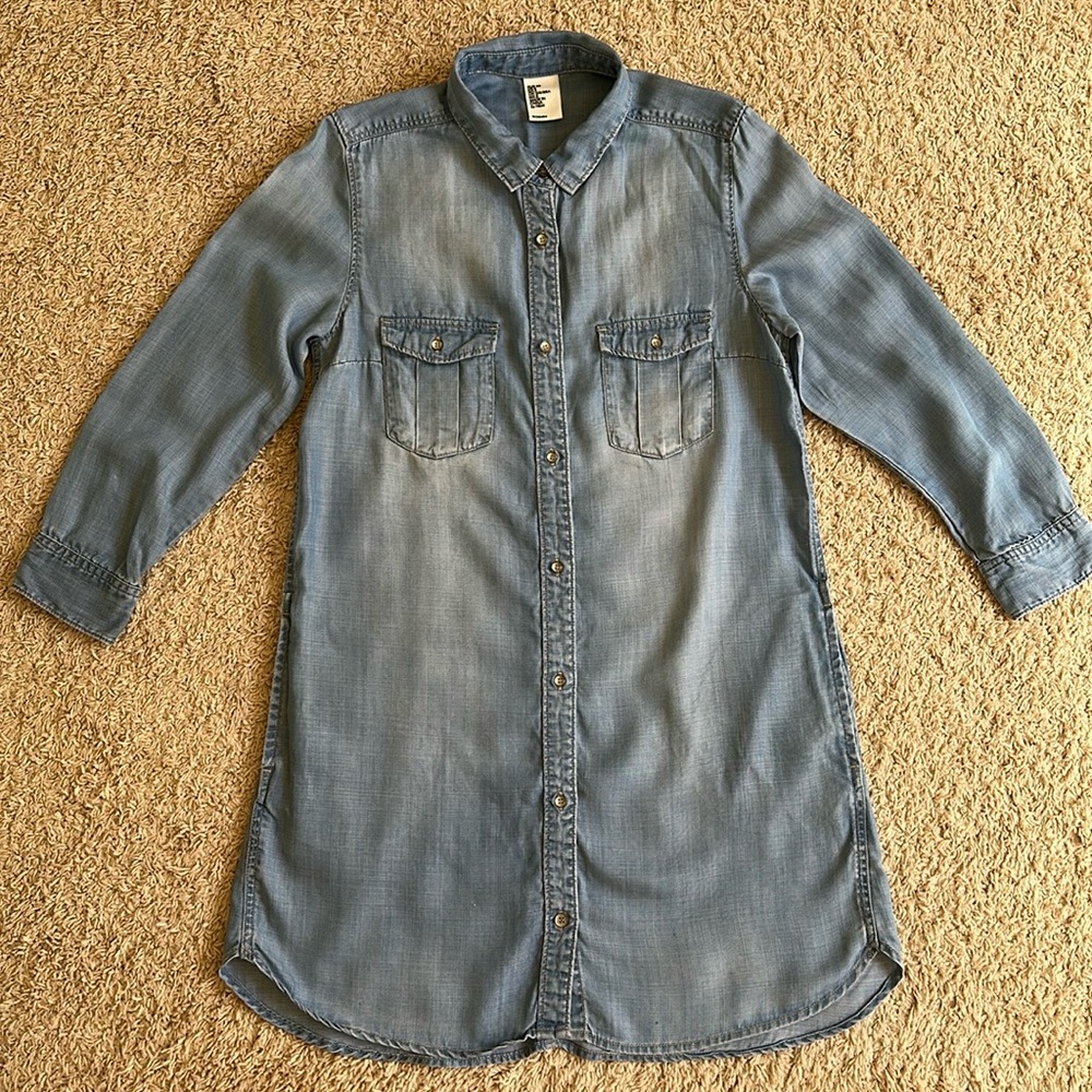 H&M button down denim dress